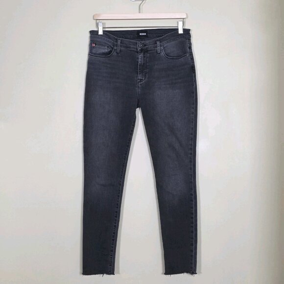 Hudson Natalie Jeans Womens 28 Gray Mid Rise Skinny Raw Hem Stretch Grunge Boho - Picture 13 of 14